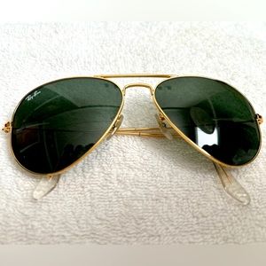 Ray Ban aviator classic 55mm gold frame with green lens